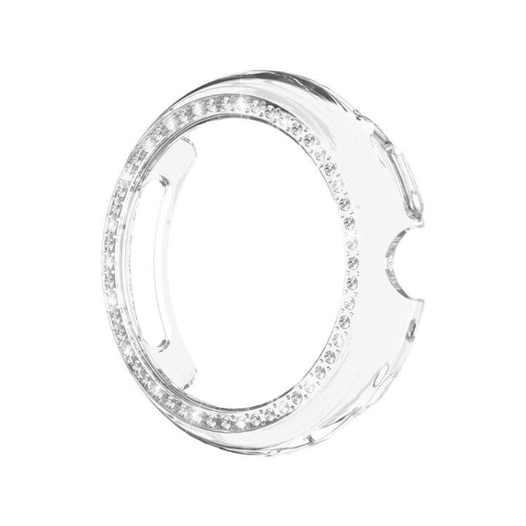 For Google Pixel Watch4 41mm Single Row Diamond Hollow PC Watch Protective Cover(Transparent)