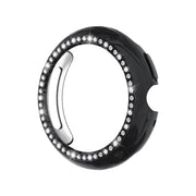 For Google Pixel Watch4 41mm Single Row Diamond Hollow PC Watch Protective Cover(Black)