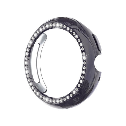 For Google Pixel Watch4 41mm Single Row Diamond Hollow PC Watch Protective Cover(Gun Metal) - free shipping - PMC Jewellery - Order now!