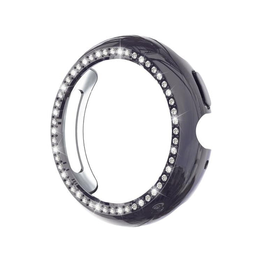 For Google Pixel Watch4 41mm Single Row Diamond Hollow PC Watch Protective Cover(Gun Metal) - free shipping - PMC Jewellery - Order now!