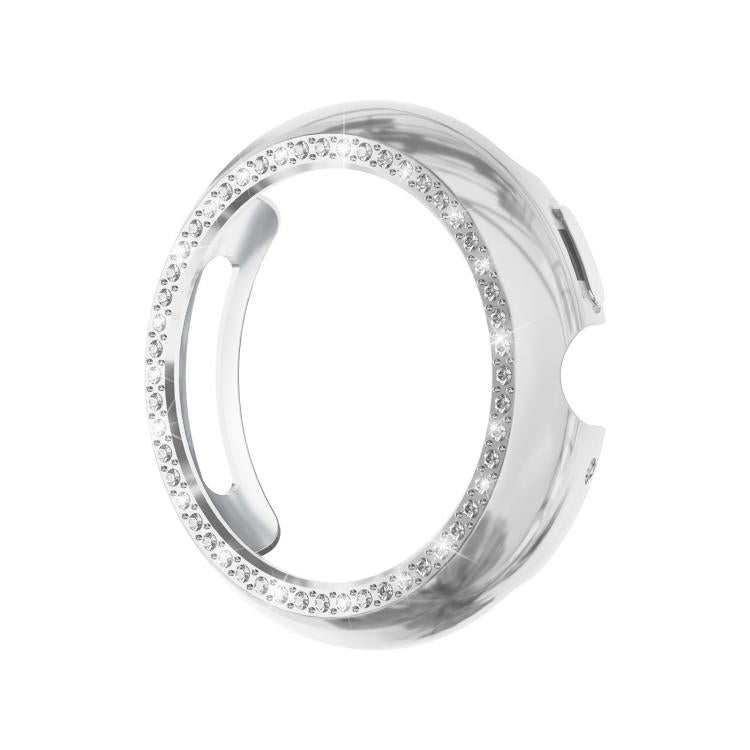 For Google Pixel Watch4 45mm Single Row Diamond Hollow PC Watch Protective Cover(Silver) - free shipping - PMC Jewellery - Order now!