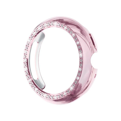 For Google Pixel Watch4 45mm Single Row Diamond Hollow PC Watch Protective Cover(Pink) - free shipping - PMC Jewellery - Order now!