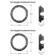 For Google Pixel Watch4 45mm Single Row Diamond Hollow PC Watch Protective Cover(Gun Metal)