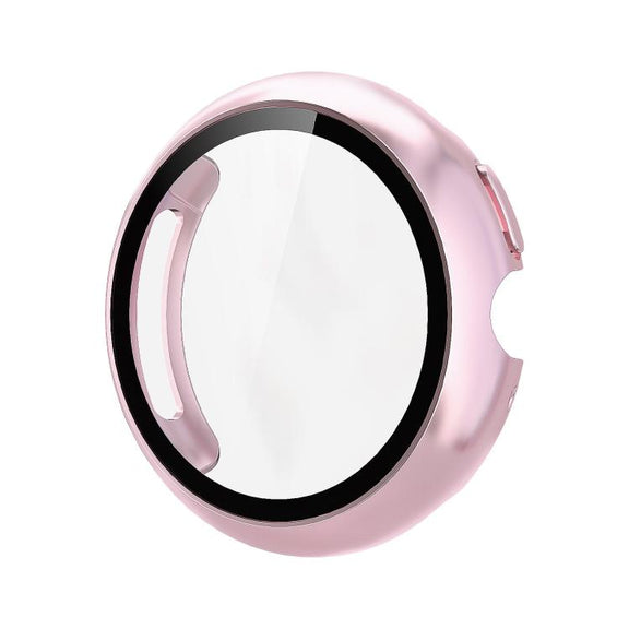 For Google Pixel Watch4 41mm Tempered Film Integrated PC Watch Protective Cover(Rose Pink)