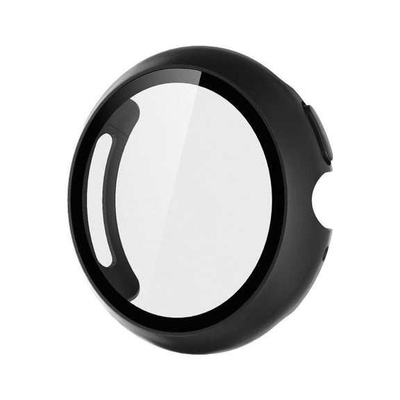 For Google Pixel Watch4 45mm Tempered Film Integrated PC Watch Protective Cover(Black)