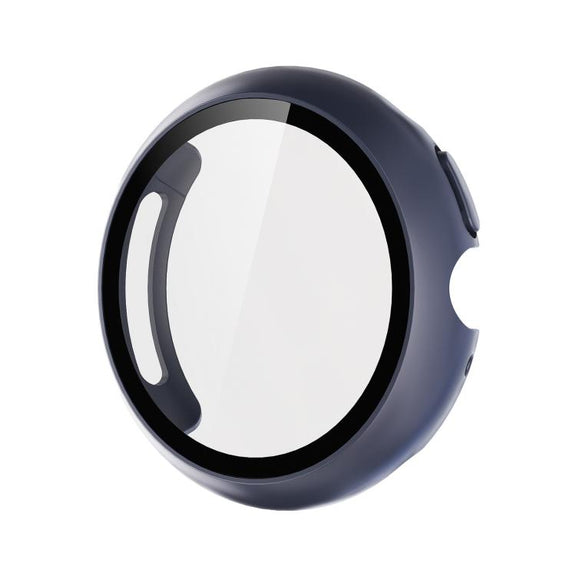 For Google Pixel Watch4 45mm Tempered Film Integrated PC Watch Protective Cover(Midnight Blue)