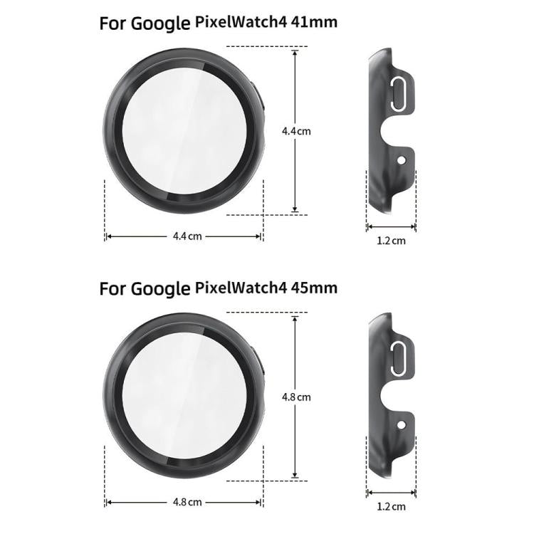 For Google Pixel Watch4 45mm Tempered Film Integrated PC Watch Protective Cover(Midnight Blue)