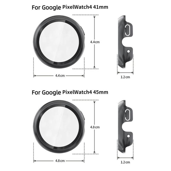 For Google Pixel Watch4 41mm Tempered Film Integrated PC Watch Protective Cover(Transparent)