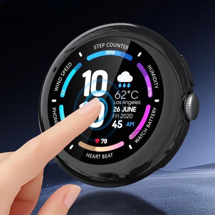 For Google Pixel Watch4 45mm Full Coverage Electroplated TPU Watch Protective Cover(Midnight Blue)