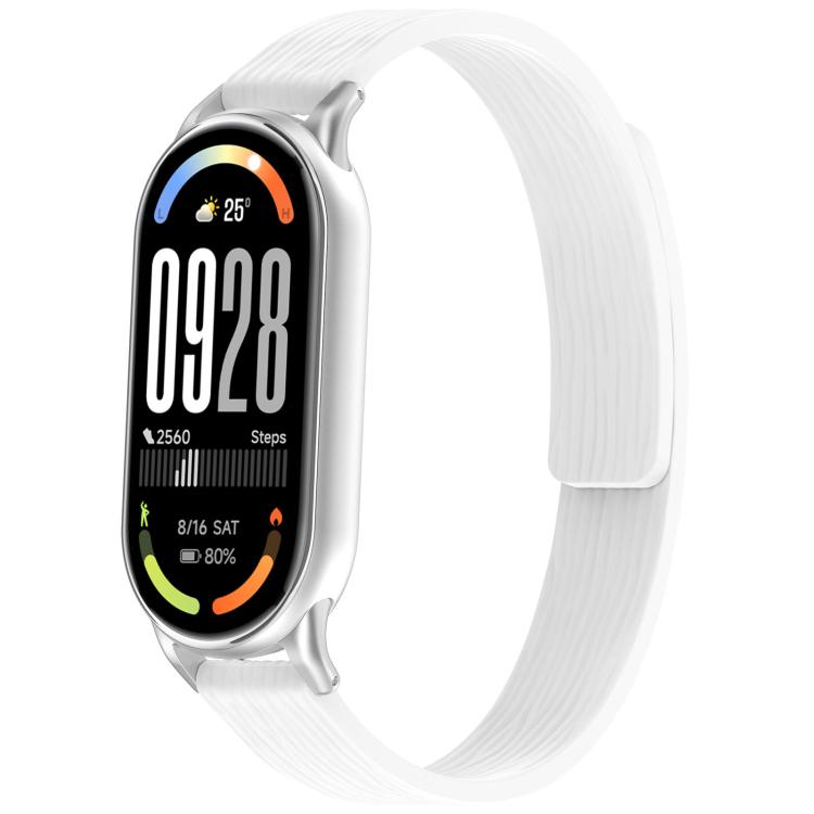 12mm Striped Soft Magnetic Silicone Watch Band(White) - free shipping - PMC TechLife - Order now!