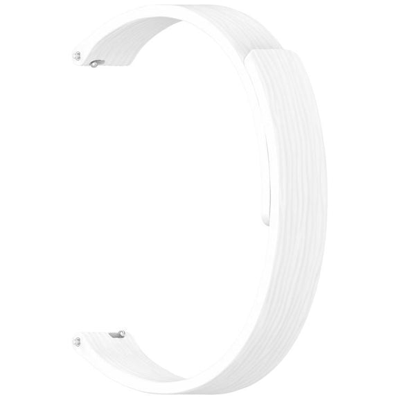12mm Striped Soft Magnetic Silicone Watch Band(White)