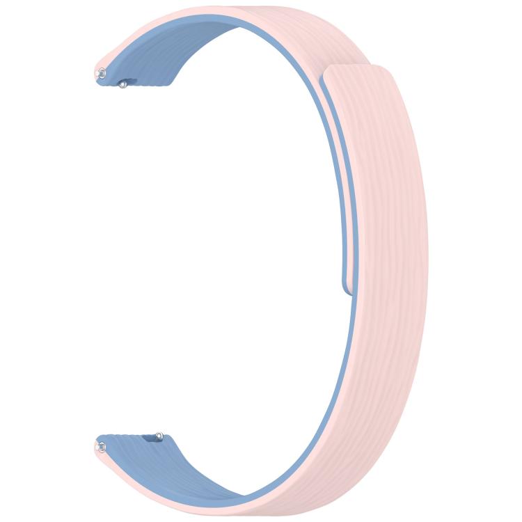 12mm Striped Soft Magnetic Silicone Watch Band(Pink Blue)