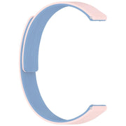 12mm Striped Soft Magnetic Silicone Watch Band(Pink Blue)