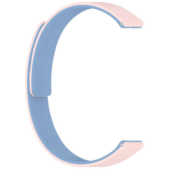 12mm Striped Soft Magnetic Silicone Watch Band(Pink Blue)