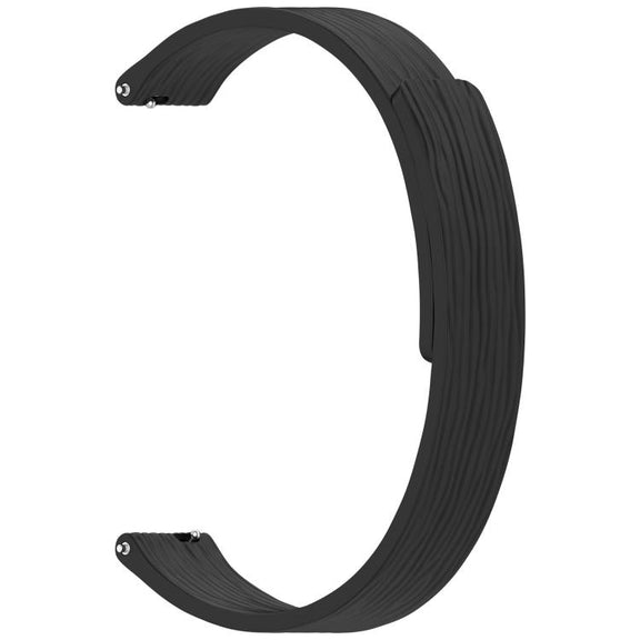 12mm Striped Soft Magnetic Silicone Watch Band(Black)
