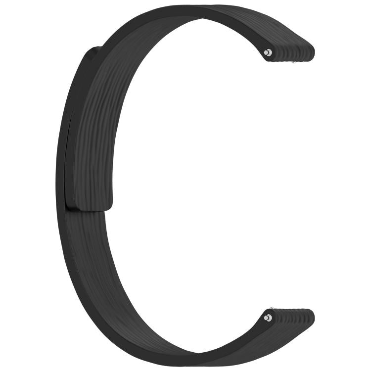 12mm Striped Soft Magnetic Silicone Watch Band(Black)