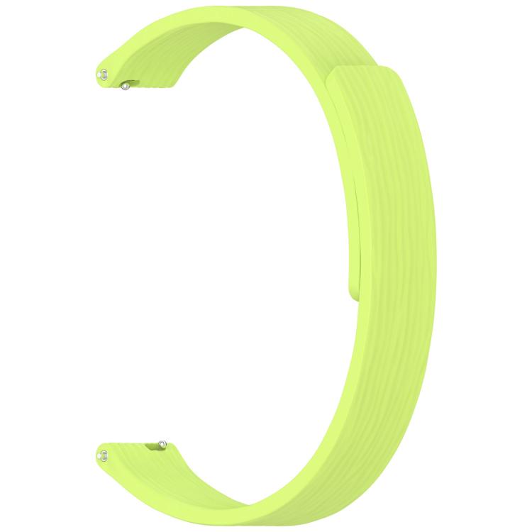 12mm Striped Soft Magnetic Silicone Watch Band(Green)