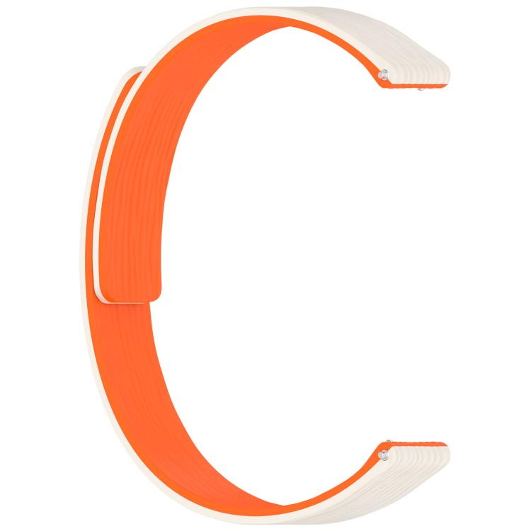 12mm Striped Soft Magnetic Silicone Watch Band(Starlight Orange)