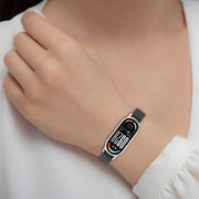 12mm Striped Soft Magnetic Silicone Watch Band(White)