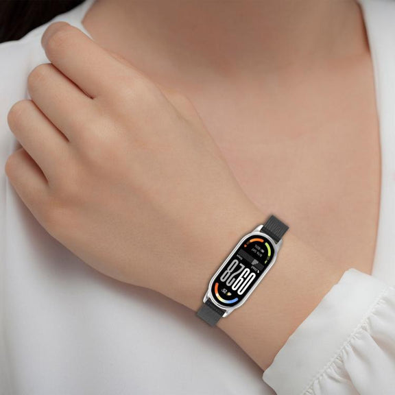 12mm Striped Soft Magnetic Silicone Watch Band(White)
