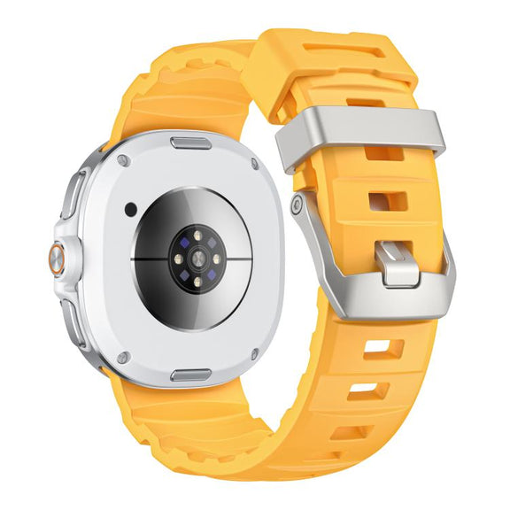 For Samsung Galaxy Watch8 / Watch8 Classic Silver Buckle Silicone Watch Band(Yellow)