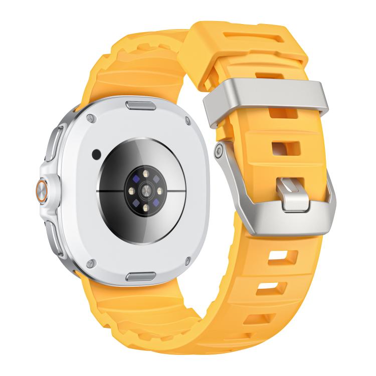 For Samsung Galaxy Watch8 / Watch8 Classic Silver Buckle Silicone Watch Band(Yellow)