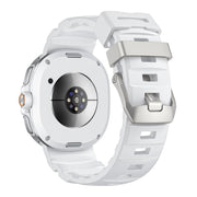 For Samsung Galaxy Watch8 / Watch8 Classic Silver Buckle Silicone Watch Band(White)