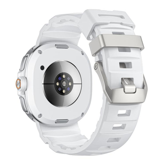 For Samsung Galaxy Watch8 / Watch8 Classic Silver Buckle Silicone Watch Band(White)