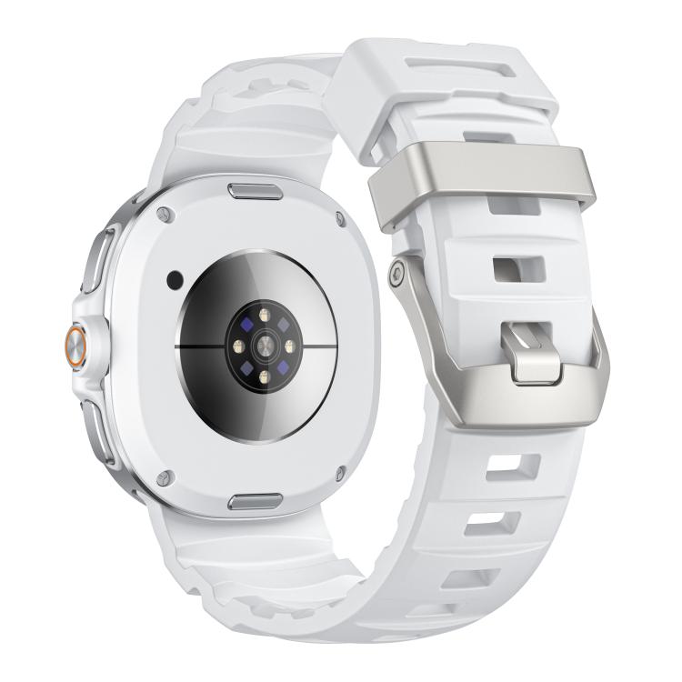 For Samsung Galaxy Watch8 / Watch8 Classic Silver Buckle Silicone Watch Band(White)