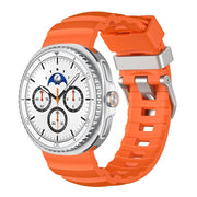For Samsung Galaxy Watch8 / Watch8 Classic Silver Buckle Silicone Watch Band(Orange)