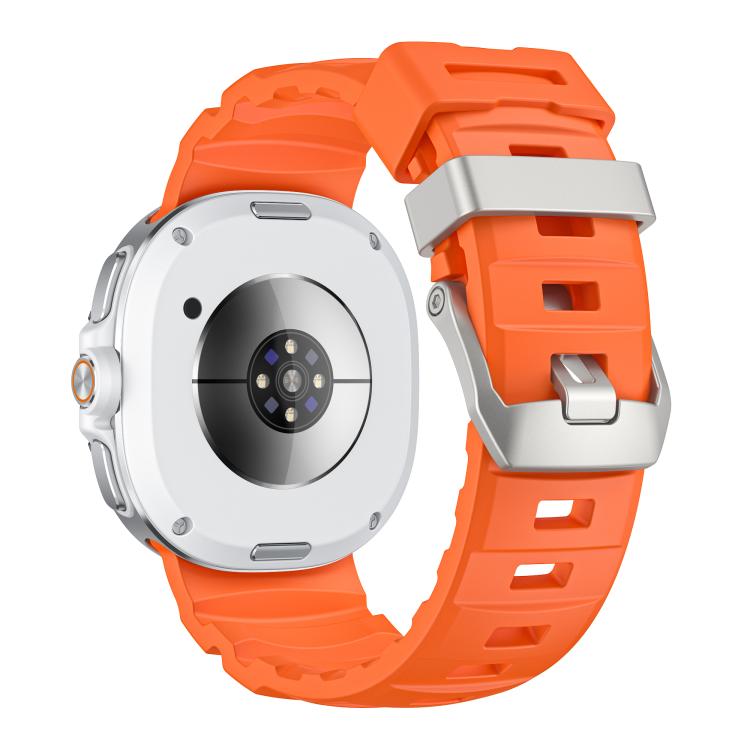 For Samsung Galaxy Watch8 / Watch8 Classic Silver Buckle Silicone Watch Band(Orange)