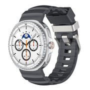 For Samsung Galaxy Watch8 / Watch8 Classic Silver Buckle Silicone Watch Band(Charcoal Black)