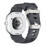 For Samsung Galaxy Watch8 / Watch8 Classic Silver Buckle Silicone Watch Band(Charcoal Black)