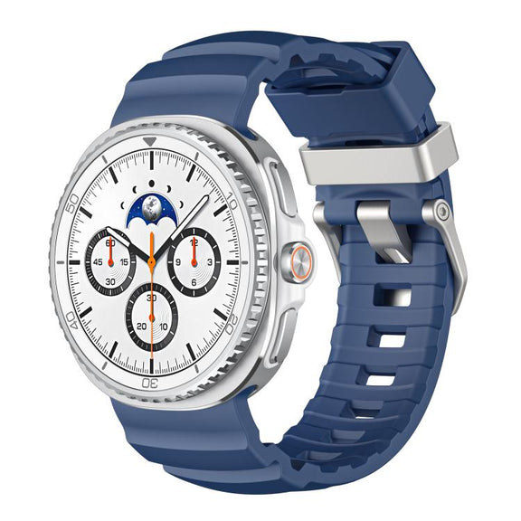 For Samsung Galaxy Watch8 / Watch8 Classic Silver Buckle Silicone Watch Band(Blue)