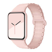 For Xiaomi Smart Band 9 Pro / Redmi Watch 5 Tri-Beads Magnetic Silicone Watch Band(Pink Gold)