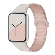 For Xiaomi Smart Band 9 Pro / Redmi Watch 5 Tri-Beads Magnetic Silicone Watch Band(Starlight Oxford Pink)