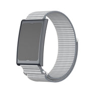 For Amazfit Helio Strap Metal Ring Two Sections Nylon Hook and Loop Fastener Watch Band(Dome Gray)