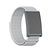 For Amazfit Helio Strap Metal Ring Two Sections Nylon Hook and Loop Fastener Watch Band(Dome Gray)