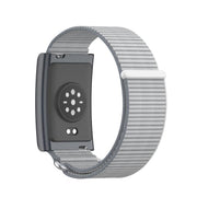 For Amazfit Helio Strap Metal Ring Two Sections Nylon Hook and Loop Fastener Watch Band(Dome Gray)