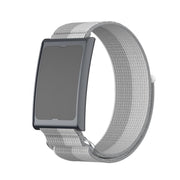 For Amazfit Helio Strap Metal Ring Two Sections Nylon Hook and Loop Fastener Watch Band(Phantom Silver)