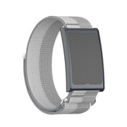 For Amazfit Helio Strap Metal Ring Two Sections Nylon Hook and Loop Fastener Watch Band(Phantom Silver)