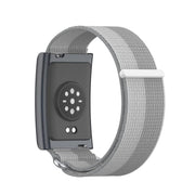 For Amazfit Helio Strap Metal Ring Two Sections Nylon Hook and Loop Fastener Watch Band(Phantom Silver)