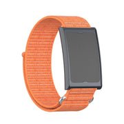 For Amazfit Helio Strap Metal Ring Two Sections Nylon Hook and Loop Fastener Watch Band(Bright Orange)