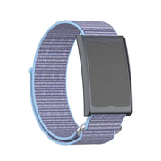 For Amazfit Helio Strap Metal Ring Two Sections Nylon Hook and Loop Fastener Watch Band(Azure Blue)