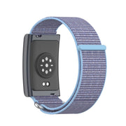 For Amazfit Helio Strap Metal Ring Two Sections Nylon Hook and Loop Fastener Watch Band(Azure Blue)