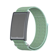 For Amazfit Helio Strap Metal Ring Two Sections Nylon Hook and Loop Fastener Watch Band(Aqua)