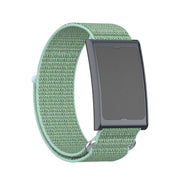 For Amazfit Helio Strap Metal Ring Two Sections Nylon Hook and Loop Fastener Watch Band(Aqua)
