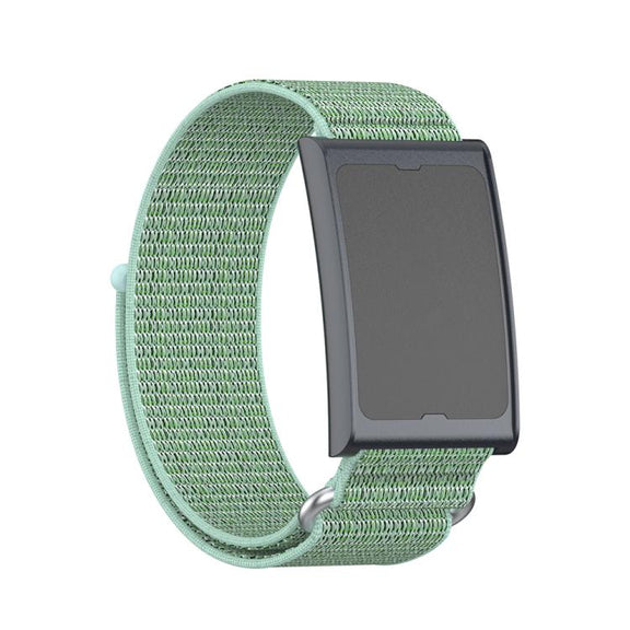 For Amazfit Helio Strap Metal Ring Two Sections Nylon Hook and Loop Fastener Watch Band(Aqua)