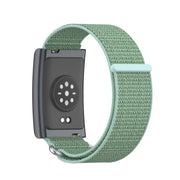 For Amazfit Helio Strap Metal Ring Two Sections Nylon Hook and Loop Fastener Watch Band(Aqua)