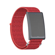 For Amazfit Helio Strap Metal Ring Two Sections Nylon Hook and Loop Fastener Watch Band(Red)